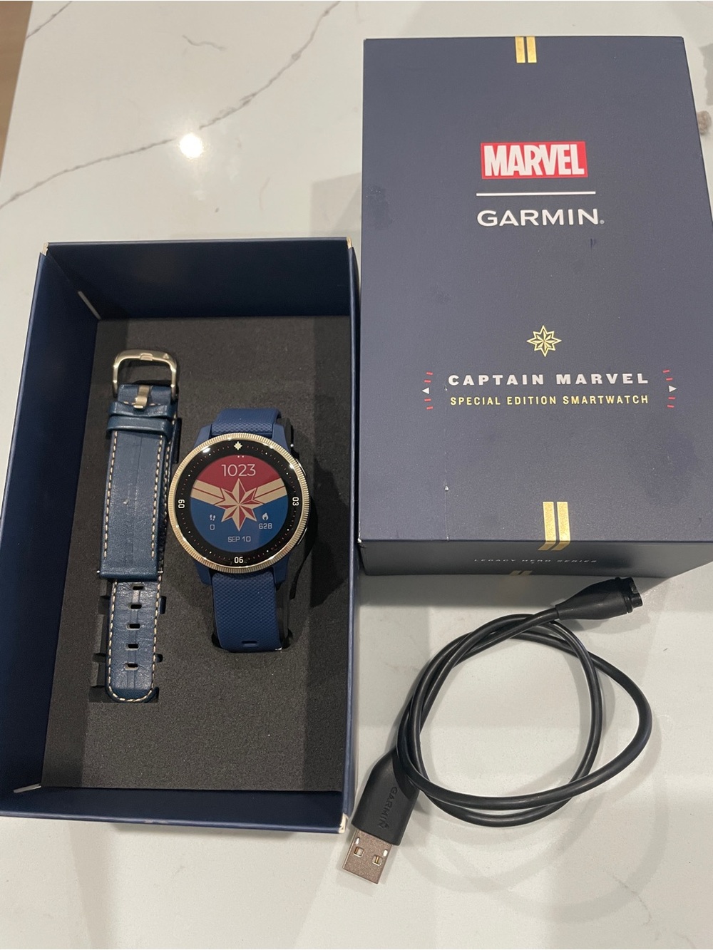 Marvel Captain Marvel Special Edition Watch - Blue with Gold Trim